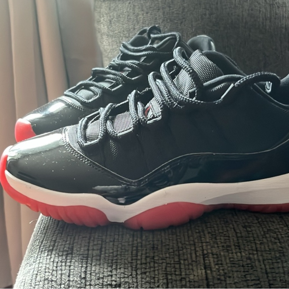 Black and Red Low-Top Sneakers